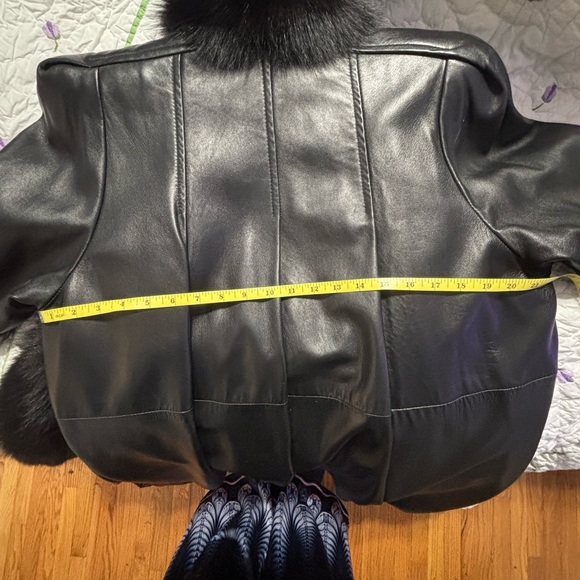 Black Genuine Leather Jacket - Picture 7 of 9
